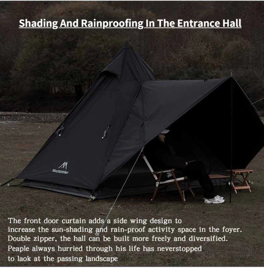 Cheap Goat Tents Luxury Waterproof Polyester Large Tents With Tarp Camping Spire Yurt High Quality Indian Pyramid Black Tent   